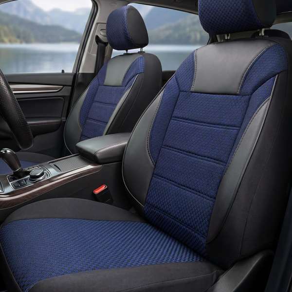 Presvlake za auto sjedišta plave i crne boje kompletan set / Presvlake za auto sjedišta Economy plava-crna - zadnji red